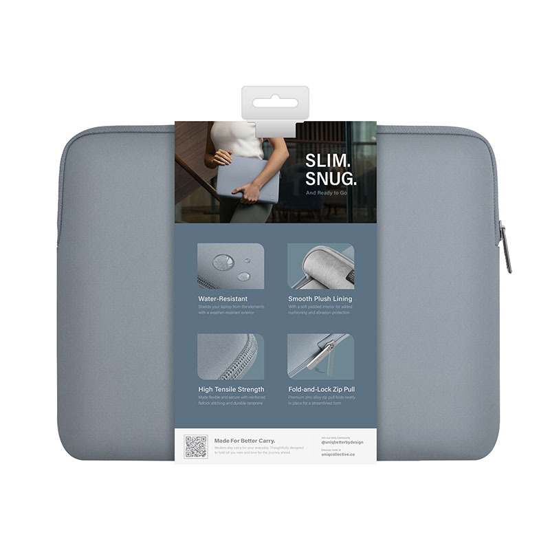 UNIQ Cyprus Protective Water Resistance Sleeve for Laptop and MacBook up to 14&rdquo; &ndash; Cloud Blue