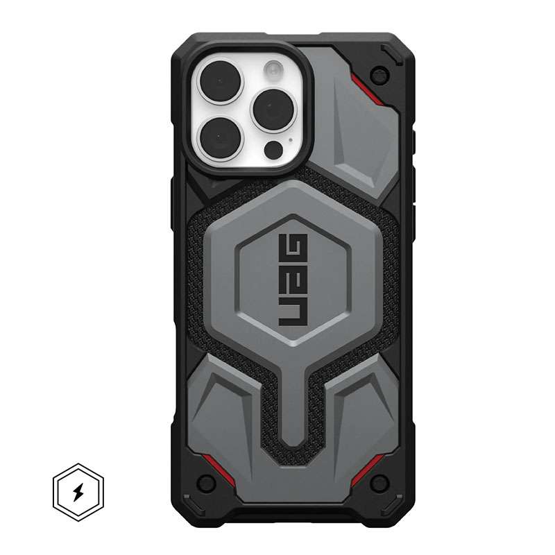 UAG Monarch Pro MagSafe Compatible Phone Case for iPhone 16 Pro Max - Kevlar Silver