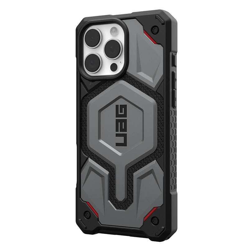 UAG Monarch Pro MagSafe Compatible Phone Case for iPhone 16 Pro Max - Kevlar Silver