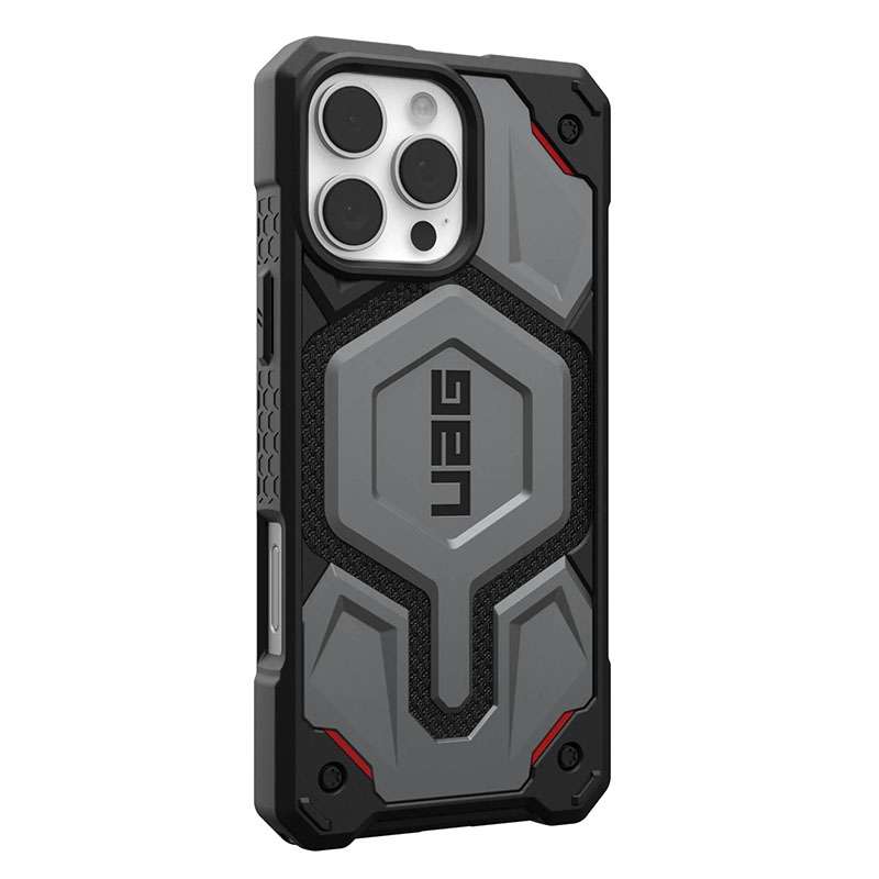 UAG Monarch Pro MagSafe Compatible Phone Case for iPhone 16 Pro Max - Kevlar Silver