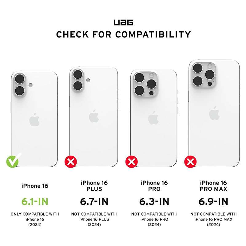 UAG Plyo Series Phone Case for iPhone 16 - Ice