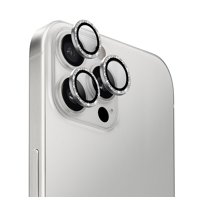 Uniq Optix Aluminium Camera Lens Protector for iPhone 16 Pro / 16 Pro Max &ndash; Shimmer White