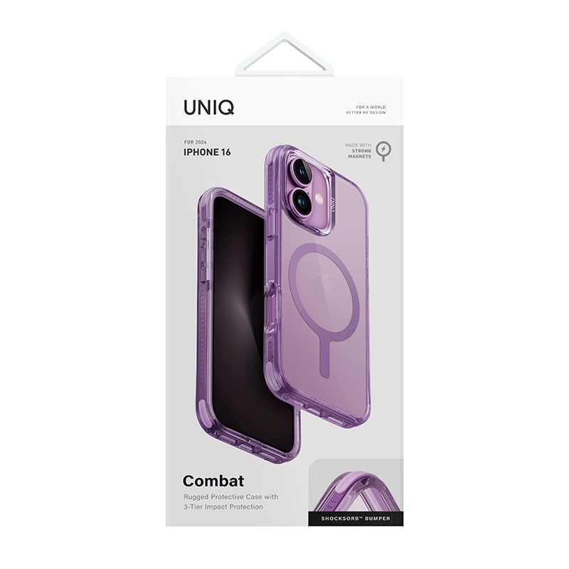 Uniq Combat MagClick MagSafe Charging Compatible Phone Case for iPhone 16 &ndash; Pink