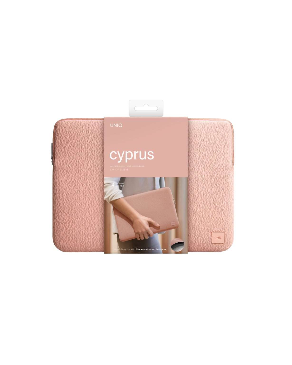 UNIQ Cyprus Protective Water Resistance Sleeve for Laptop and MacBook up to 14&rdquo; &ndash; Pink