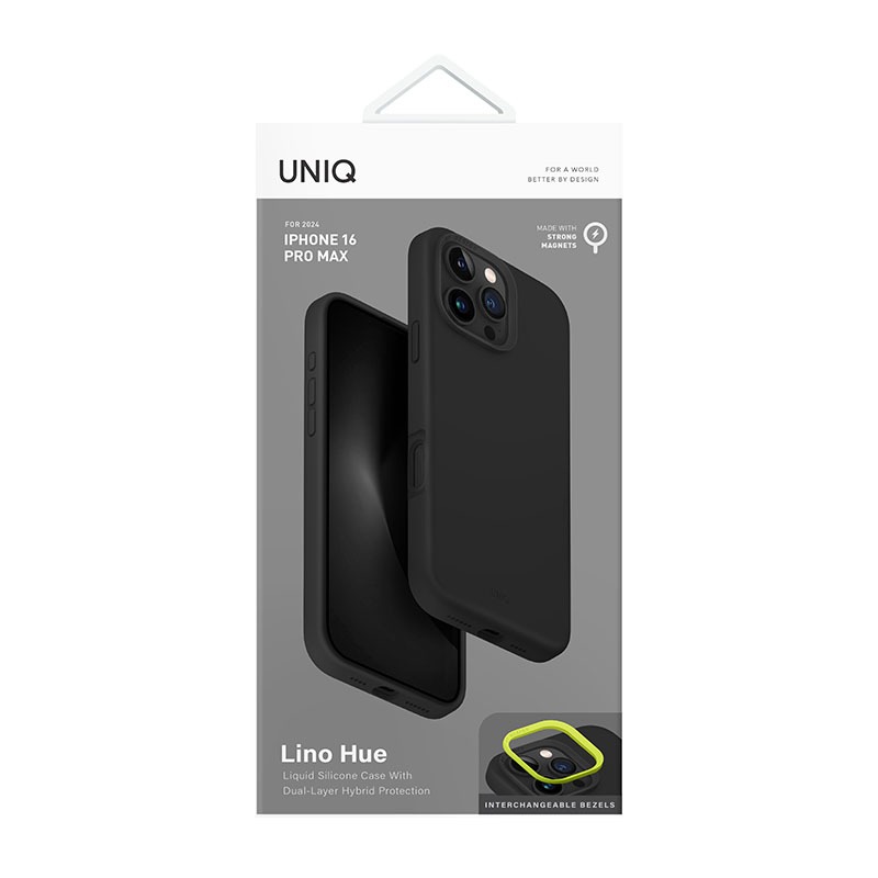 UNIQ Lino Hue MagClick Magsafe Compatible Phone Case for iPhone 16 Pro Max &ndash; Grey