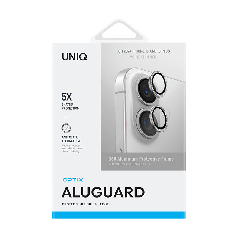 Uniq Optix Aluminium Camera Lens Protector for iPhone 16 / 16 Plus &ndash; White
