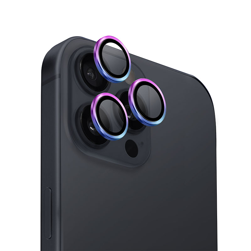 Uniq Optix Aluminium Camera Lens Protector for iPhone 16 Pro / 16 Pro Max &ndash; Iridescent