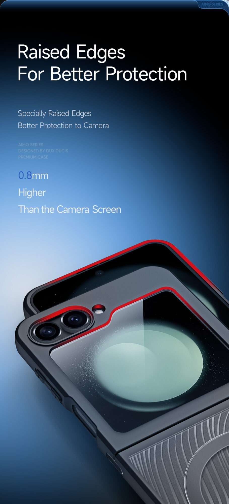 Aimo Mag Series MagSafe Compatible Phone Case for Samsung Galaxy Z Flip 6 &ndash; Transparent Black