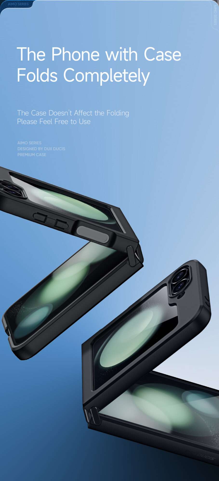 Aimo Mag Series MagSafe Compatible Phone Case for Samsung Galaxy Z Flip 6 &ndash; Transparent Black