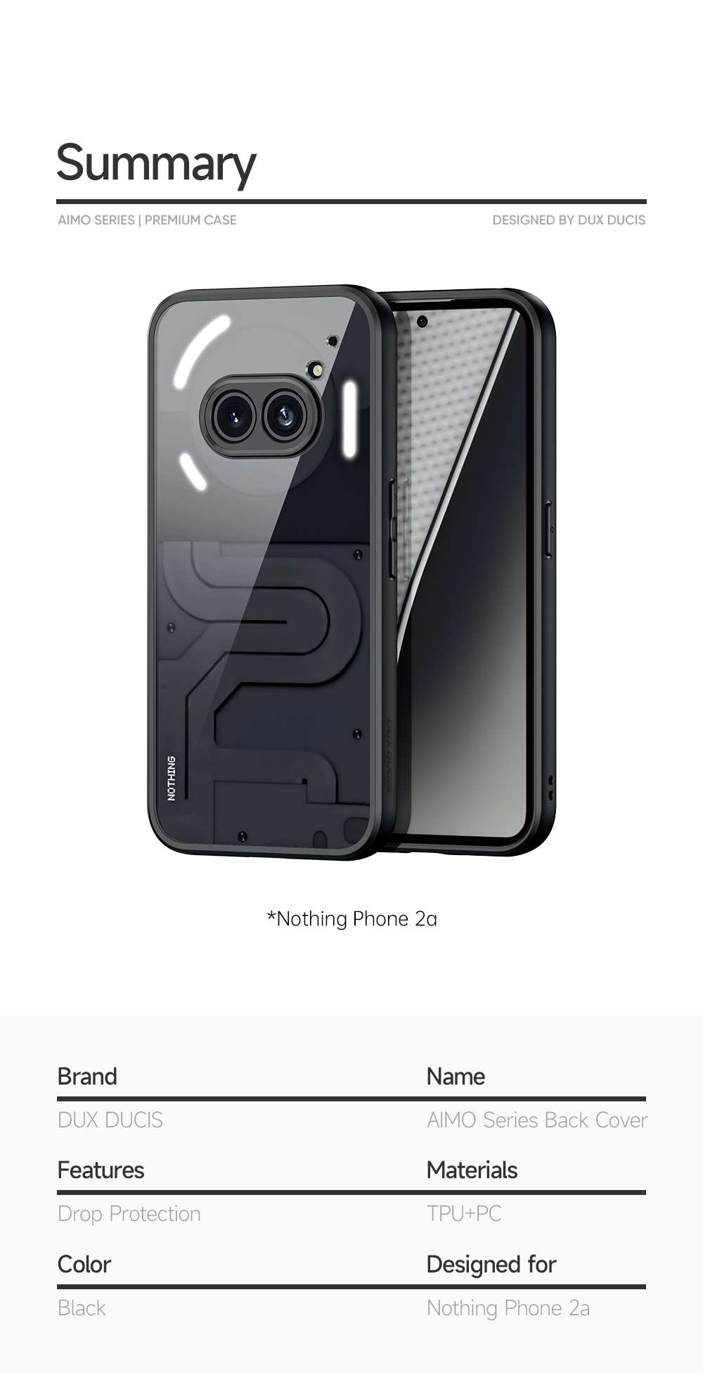 Aimo Series Phone Case for Nothing Phone 2a/2a Plus