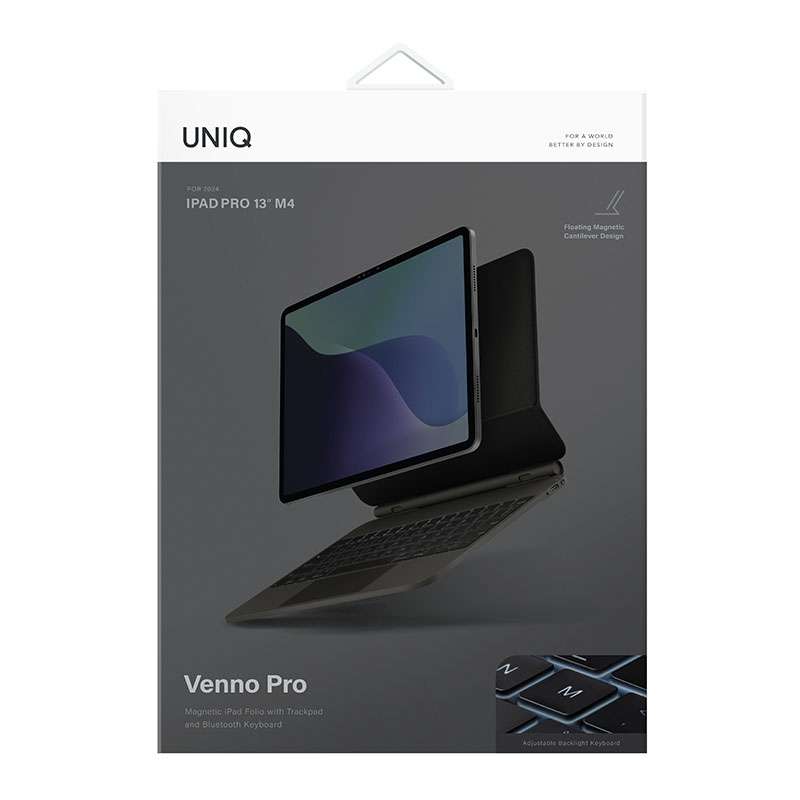 UNIQ Venno Pro Magnetic Smart Folio Keyboard Case for iPad Pro 13" M4 - Black