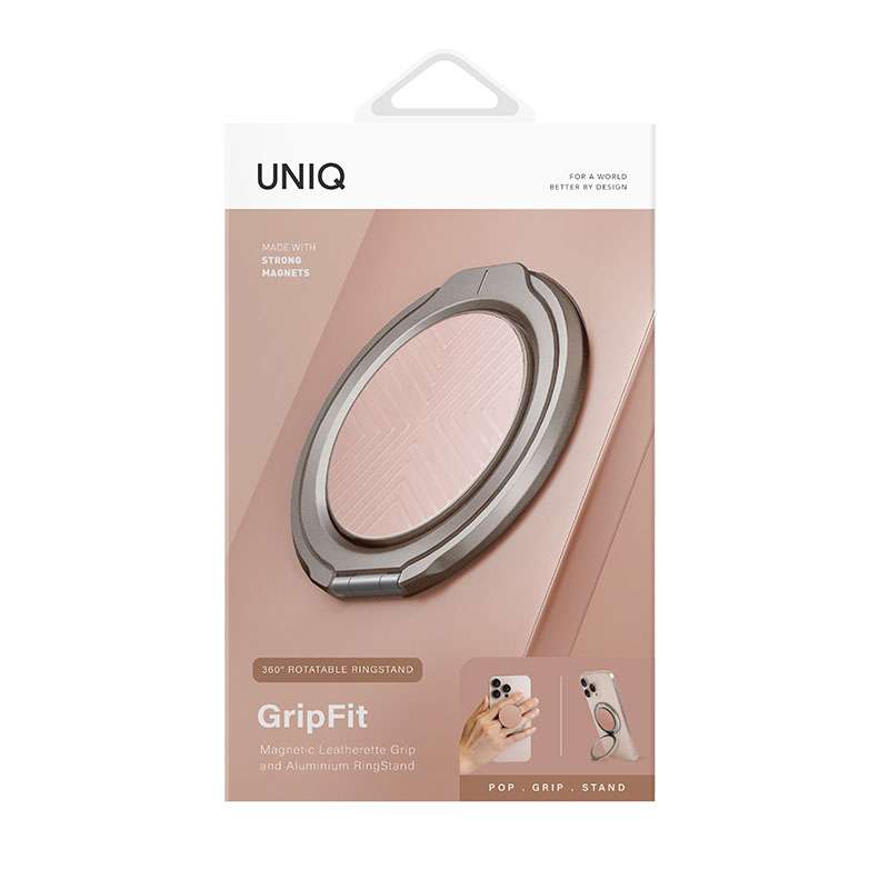 Uniq Gripfit Classic Magnetic 360 Mount with Kickstand for Phones - Blush/Pink