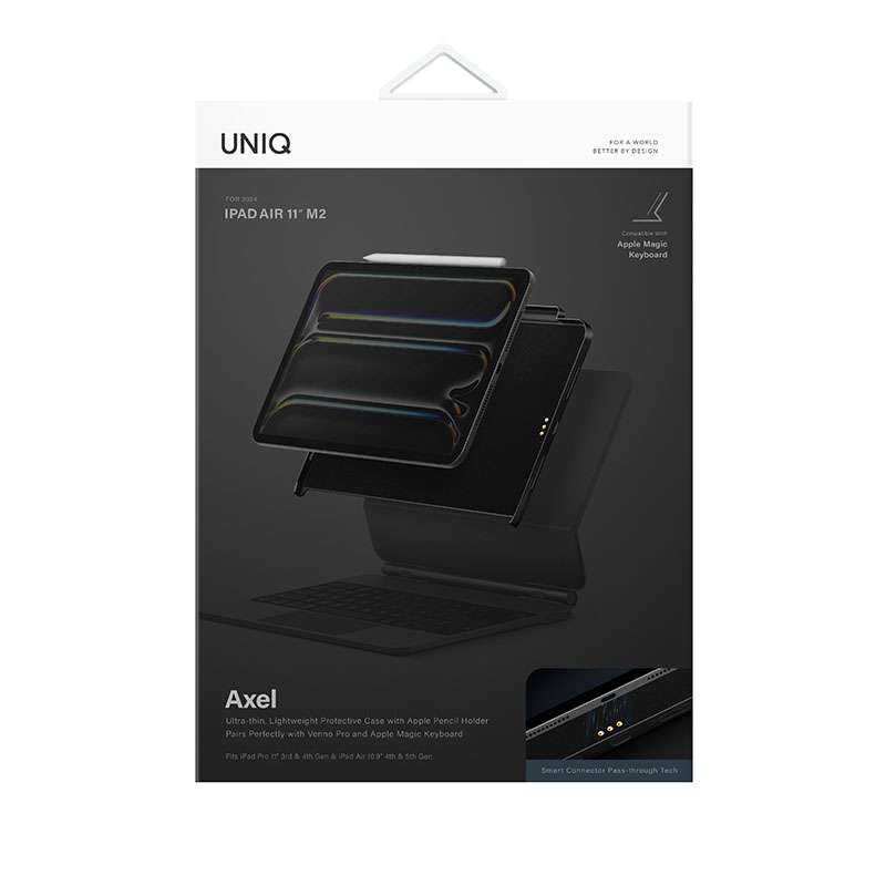 Uniq Axel Magnetic Stand Case for iPad Air 11&rdquo; M2 and iPad Pro 11&rdquo; - Black