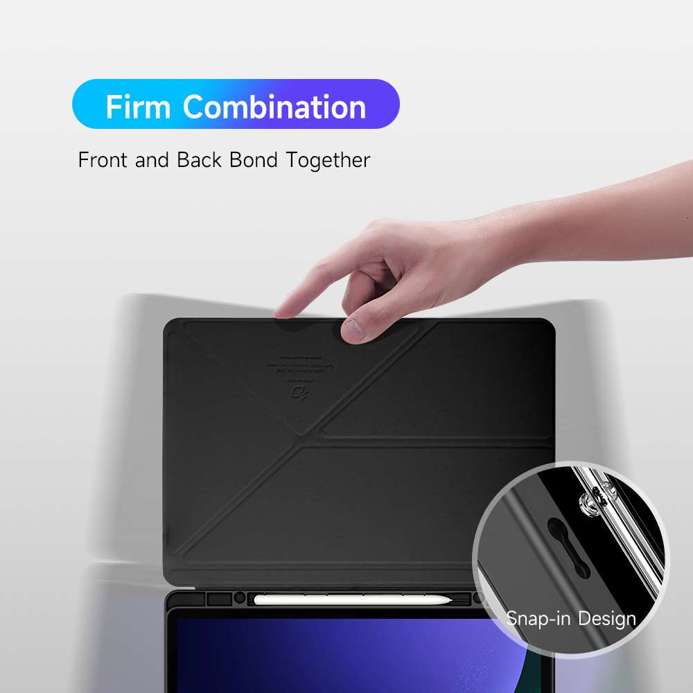 Dux Smart Folio Case with Pencil Holder for Samsung Tab S10 Plus/S9 Plus/S9 FE Plus - Black