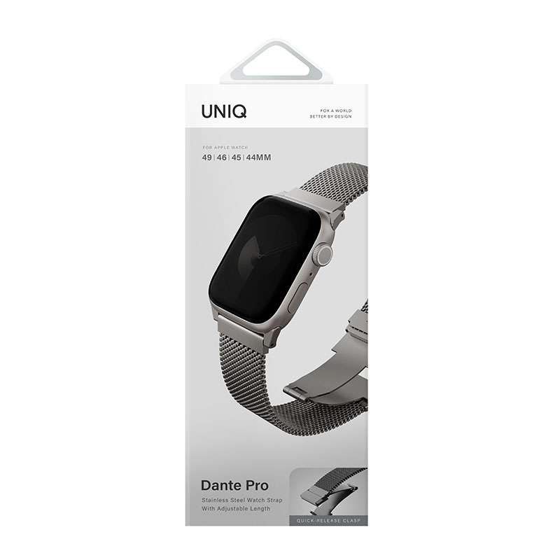 UNIQ Dante Pro Apple Watch Series 1-10 SE/SE2 & Ultra/2 Mesh Steel Strap 49/46/45/44MM &ndash; Silver