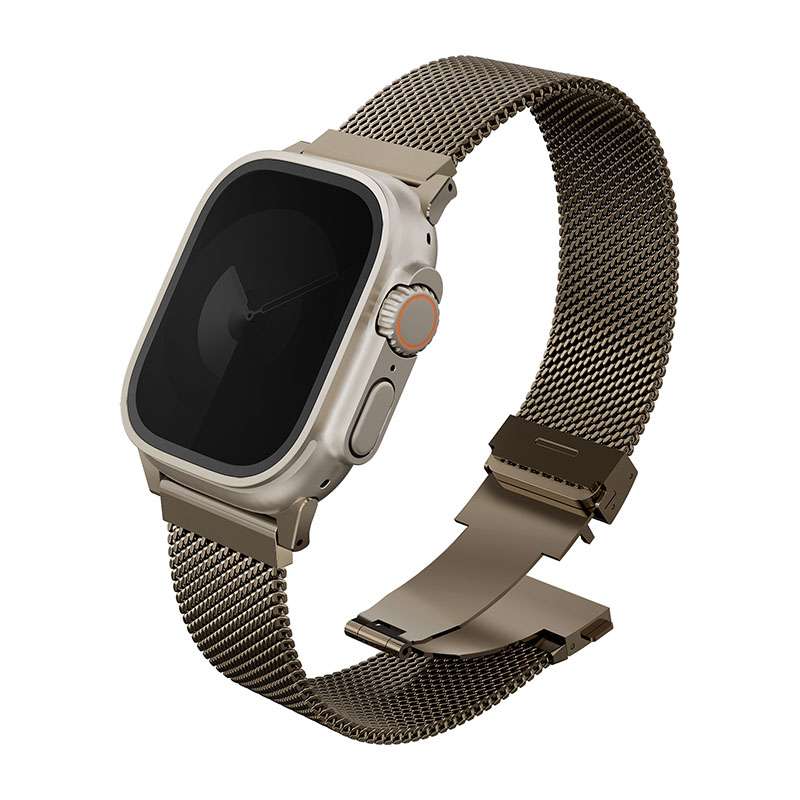 UNIQ Dante Pro Apple Watch Series 1-10 SE/SE2 & Ultra/2 Mesh Steel Strap 49/46/45/44MM &ndash; Gold