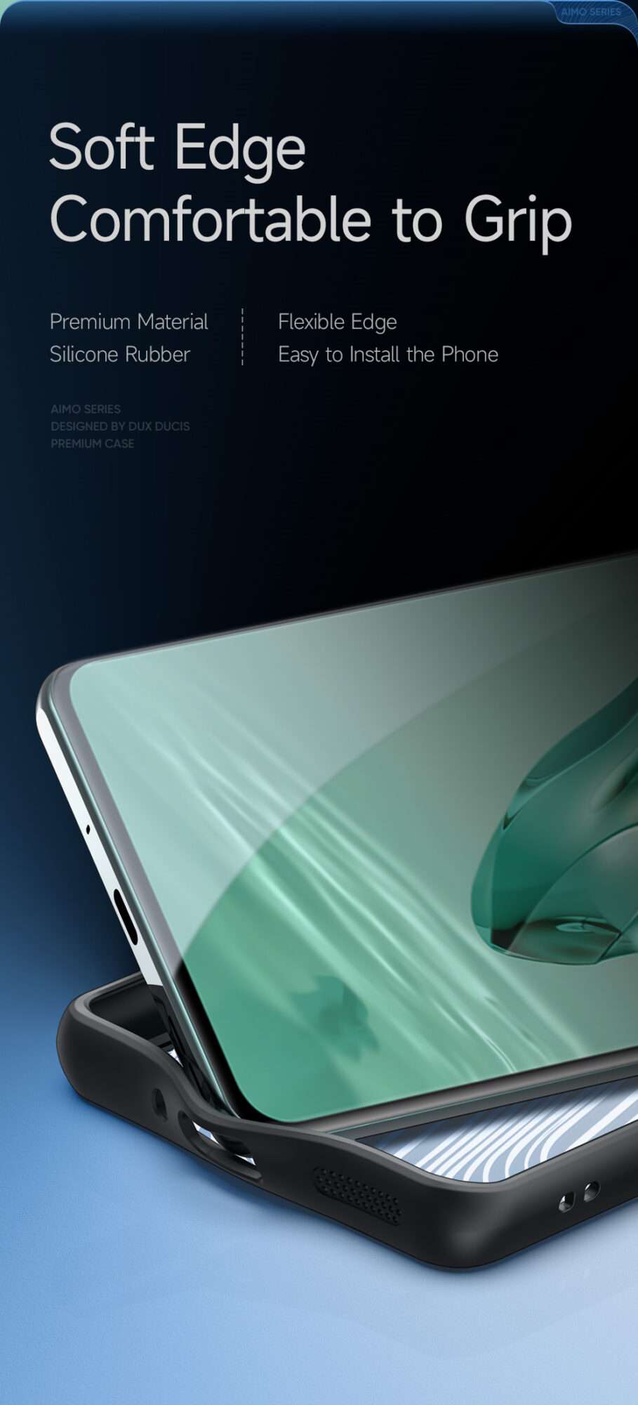 Aimo Series Phone Case for OnePlus 12 – Transparent Black