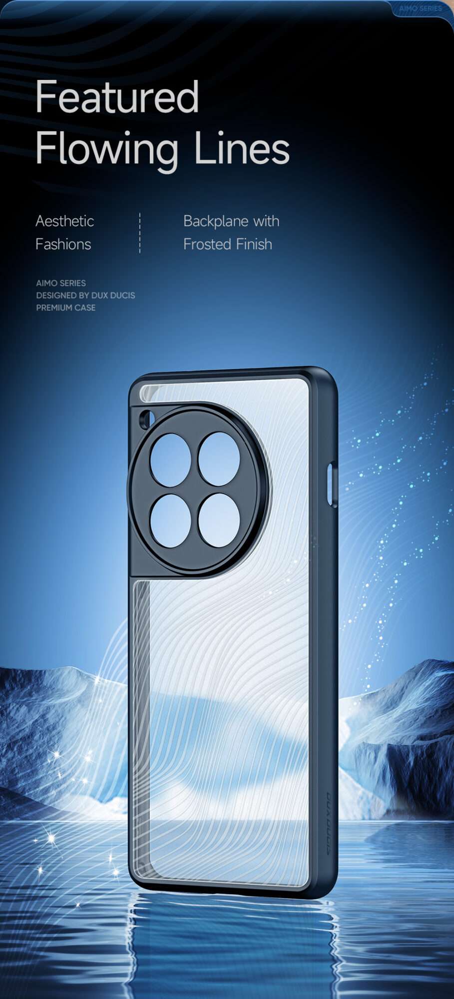 Aimo Series Phone Case for OnePlus 12 – Transparent Black