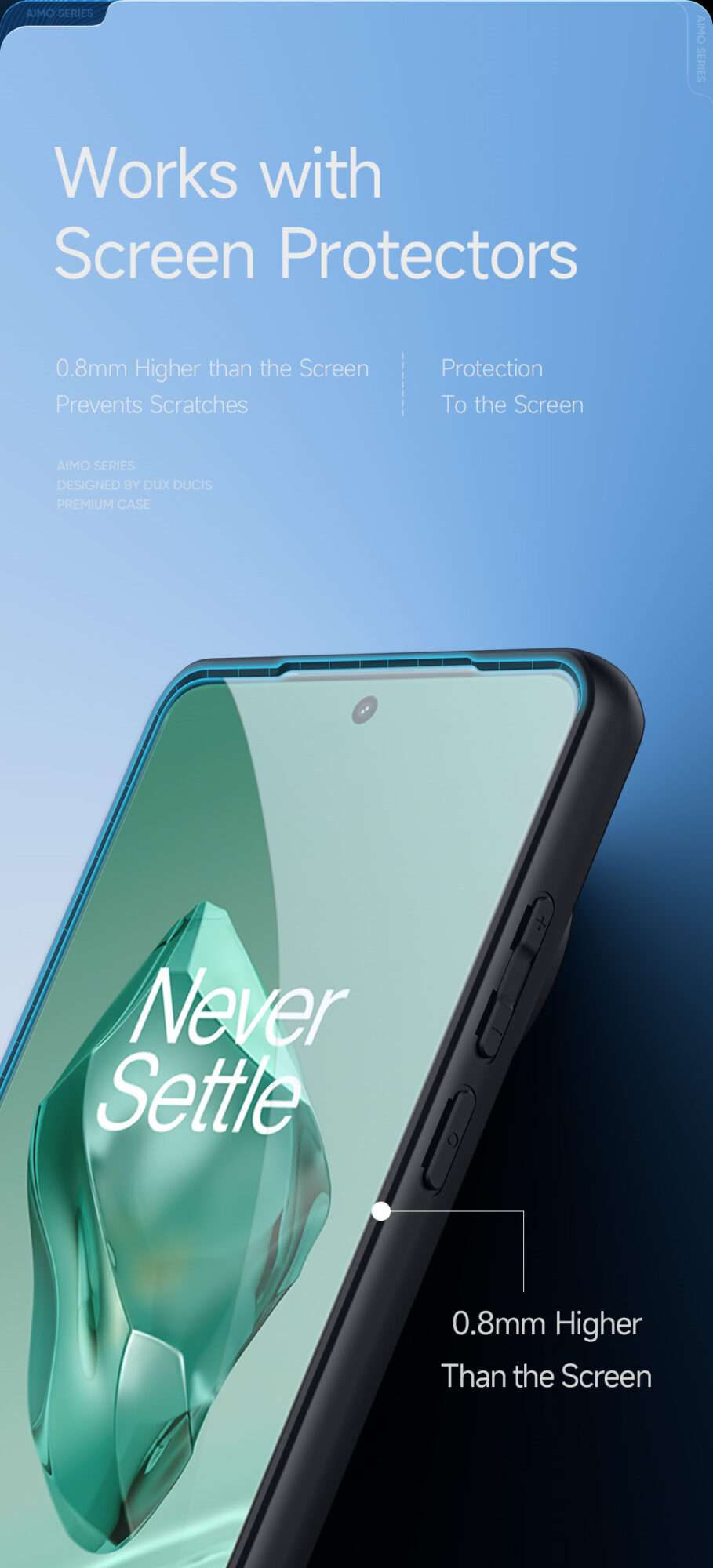 Aimo Series Phone Case for OnePlus 12 – Transparent Black
