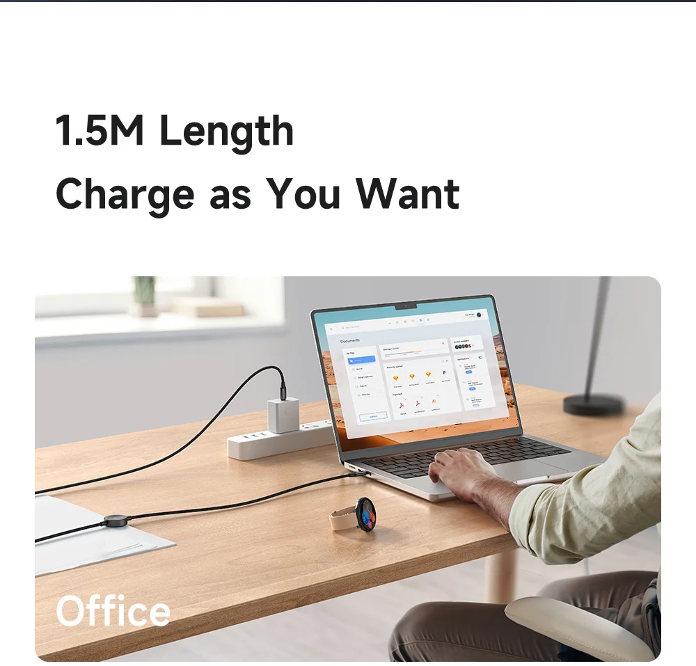 Mcdodo 60W 2in1 Type-C to Type-C Charging Cable with Wireless Charger for Samsung Watch - CA-4170 - Black