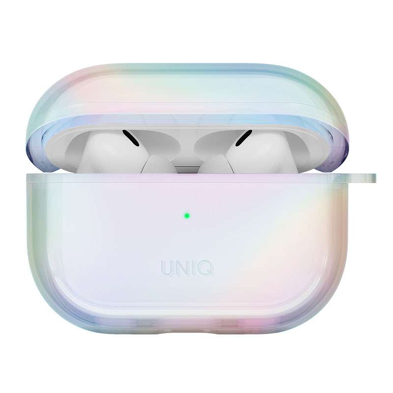 Uniq Iridescia Holographic Case for Apple AirPods Pro 2nd Gen with Carabiner &ndash; Holo Quartz