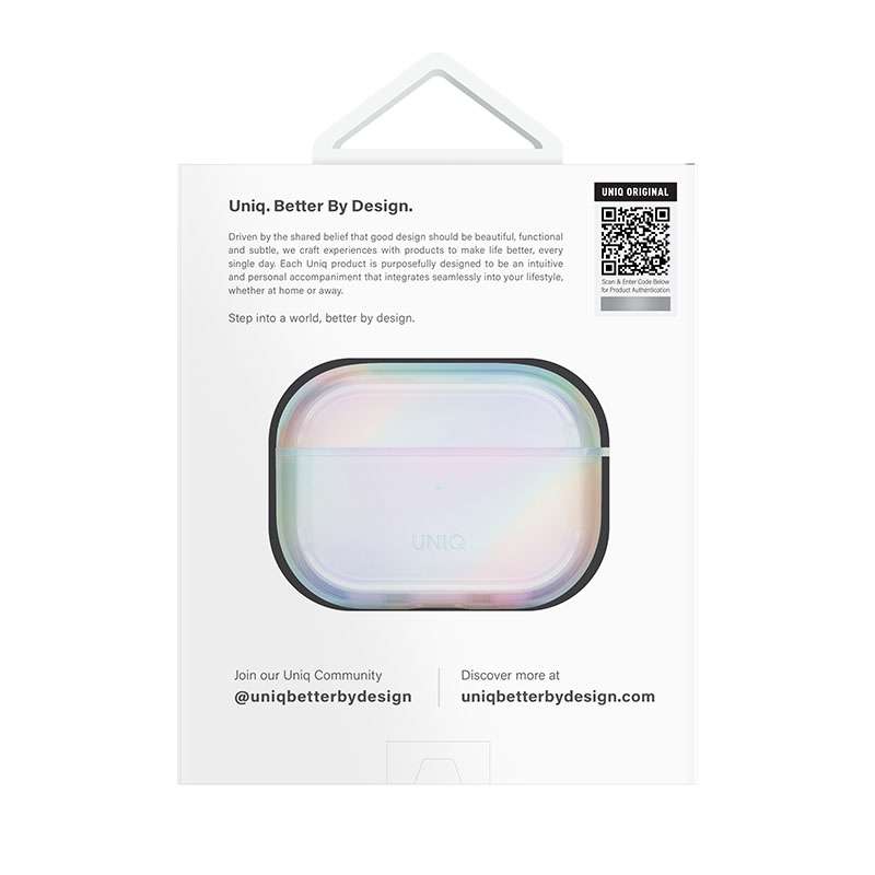 Uniq Iridescia Holographic Case for Apple AirPods Pro 2nd Gen with Carabiner &ndash; Holo Quartz